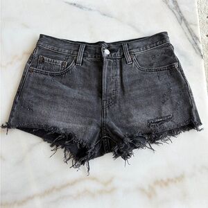 Levi's Black Distressed Jean Shorts
